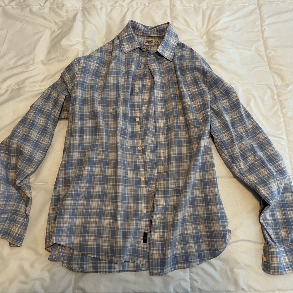 MEN’S FAHERTY SIZE LARGE LONG SLEEVE SHIRT! HIGH QUALITY! LIKE NEW